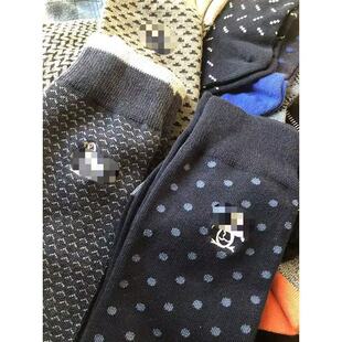 硬货企鹅刺绣合集 男士商务绅士袜高帮长筒男袜外贸原单出口潮袜