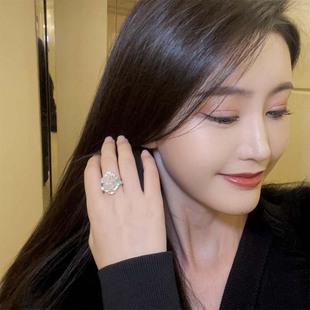 巴黎【设计师】SUMEINIの微棉玻璃种水沫玉神兽貔貅戒指灵性非凡