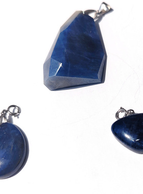 天然蓝宝石原创无染色吊坠