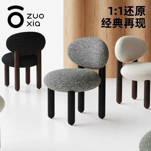 Нижний левый обеденный стул COCO, подержанный стул из цельного дерева в мягкой упаковке для гостиной, одиночный легкий роскошный стул для макияжа, утолщенный туалетный стул