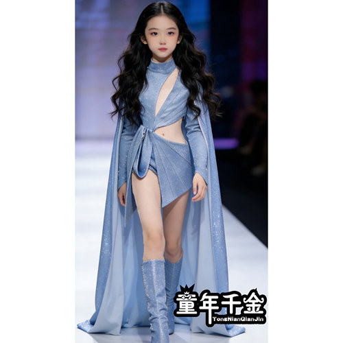 儿童走秀礼服女童走秀潮服各种颜色可定制blingbling舞台装演出服