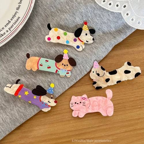 可爱小狗发夹前额侧边鸭嘴夹