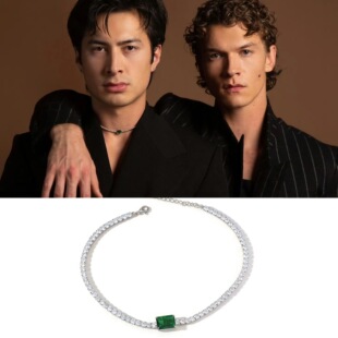 巅峰对决 哈德森威廉姆斯Hudson Williams同款绿水晶合成锆石项链