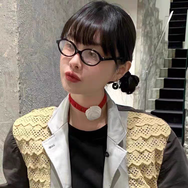 MONA张绮贤同款颈花脖圈项链小花造型百搭锁骨链choker颈圈链子女