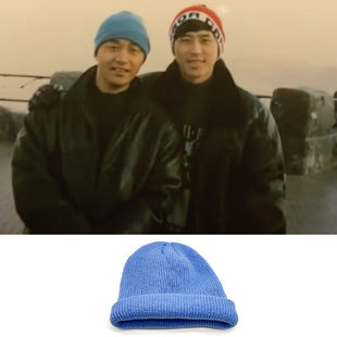 Leslie哥哥张国荣同款粉蓝色帽子针织保暖情侣配饰纪念品明星周边