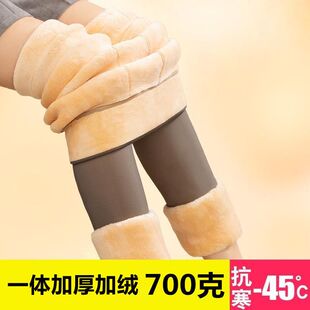 空姐灰加绒超厚一体透肤打底裤秋冬季女外穿收腹显瘦特厚光腿神器