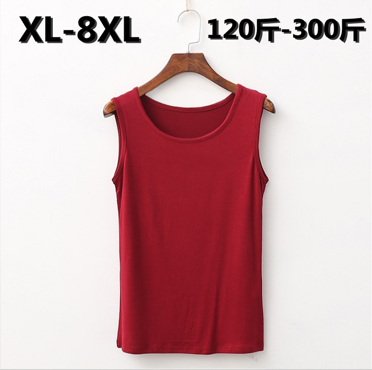 莫代尔背心女无袖中老年宽吊带打底衫内搭加肥加大码内衣胖MM