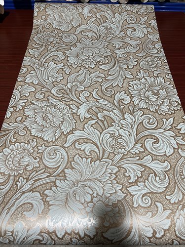 进口美式复古壁纸美式乡村壁纸卷叶纹客厅卧室书房背景墙纯纸壁纸