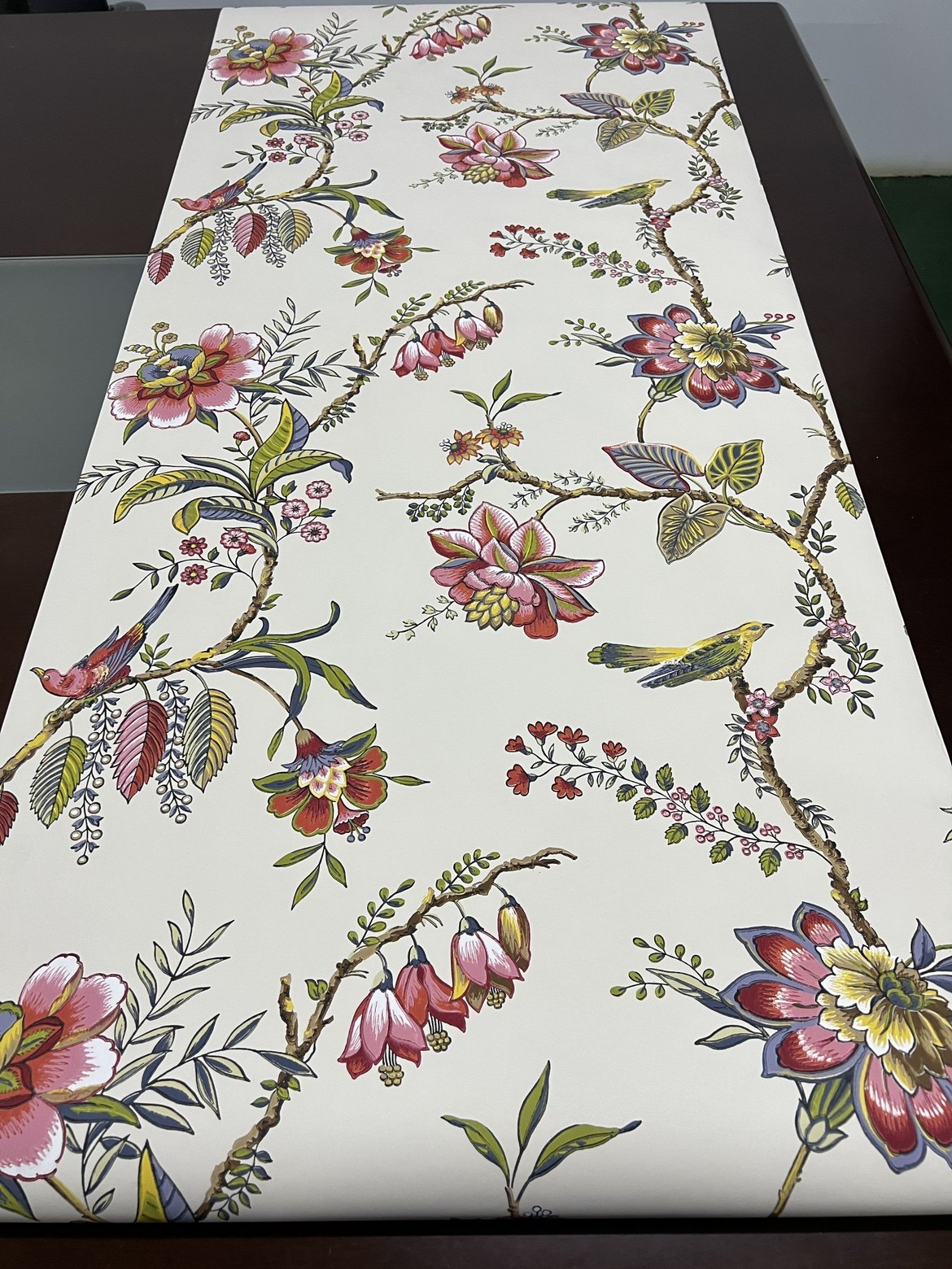 绝版进口墙纸美式壁纸花鸟壁纸中式壁纸客厅卧室背景高端纯纸壁纸