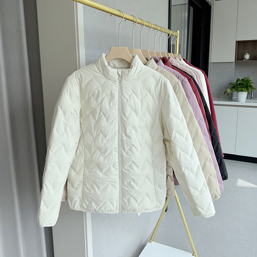 羊毛棉袄女秋冬季2025新款时尚立领轻薄保暖棉服外穿百搭上衣外套