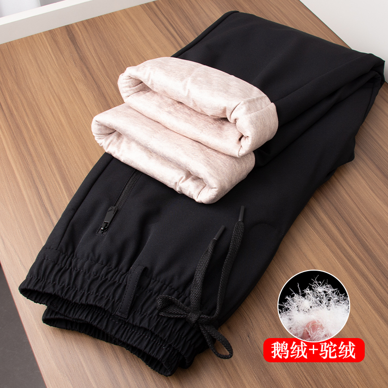 鹅绒羽绒裤男士加绒商务休闲男裤