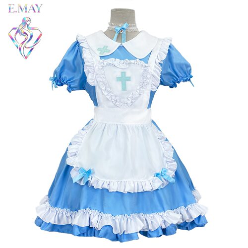 日系女仆装cos服可爱女佣女装大佬lolita连衣裙洛丽塔深蓝连衣裙