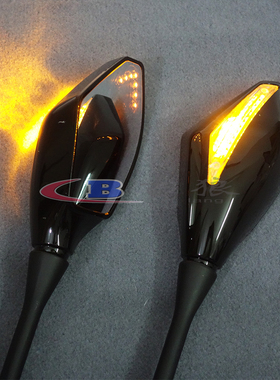 适用于本田CBR1000RR CBR900 CBR600 VTR1000 LED灯后视镜 反光镜