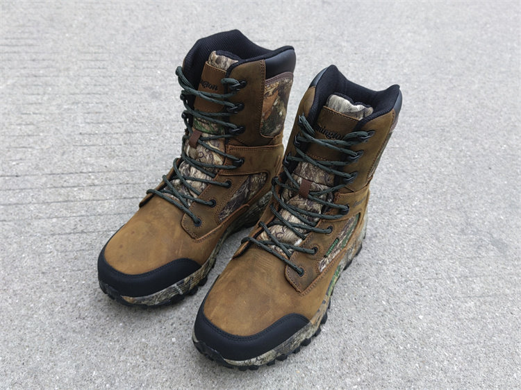 外单出口头层皮V底男户外登山越野鞋全防水防滑耐磨徒步高帮靴子