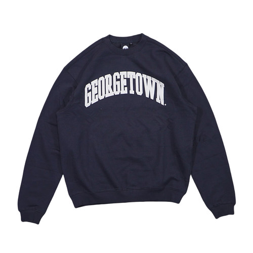 特价正品美潮 NCAA 乔治城大学发泡印花薄绒宽松廓形落肩卫衣