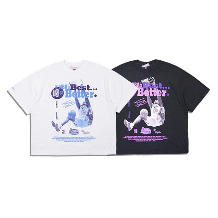 正品美潮 mitchell&ness X 湖人奥尼尔纯棉复古高克重印花短袖T恤