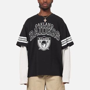 NFL联名假两件设计复古水洗高克重宽松长袖 mitchell&ness 美潮