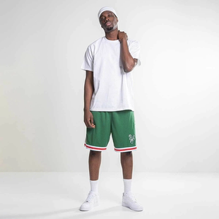 美潮街头 MITCHELL&NESS 密尔沃基雄鹿联名71-72赛季复古篮球短裤