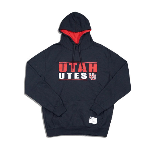 美潮街头休闲 NCAA 犹他大学球队大联盟字母刺绣宽松连帽卫衣