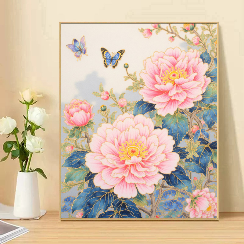 高级感风景画画填色diy数字油画