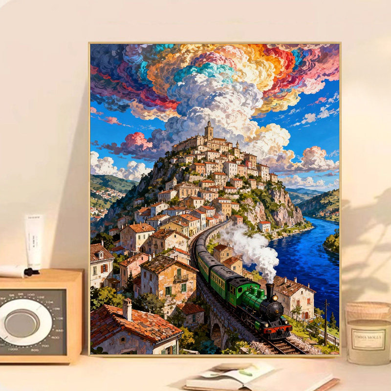 天境云都 梦幻风景数字油画diy手绘画画填色油彩涂色填充画,家居饰品,DIY/数字油画,淘宝优惠券,粉丝福利购,淘宝优惠卷