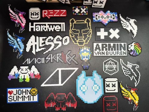 电音节kandi定制拼豆款百大DJ/TML/EDC/ULTRA/VAC风暴奶油田raver