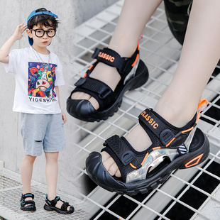 男童包头凉鞋夏季2026新款潮宝宝软底小童沙滩儿童鞋子中大童男孩