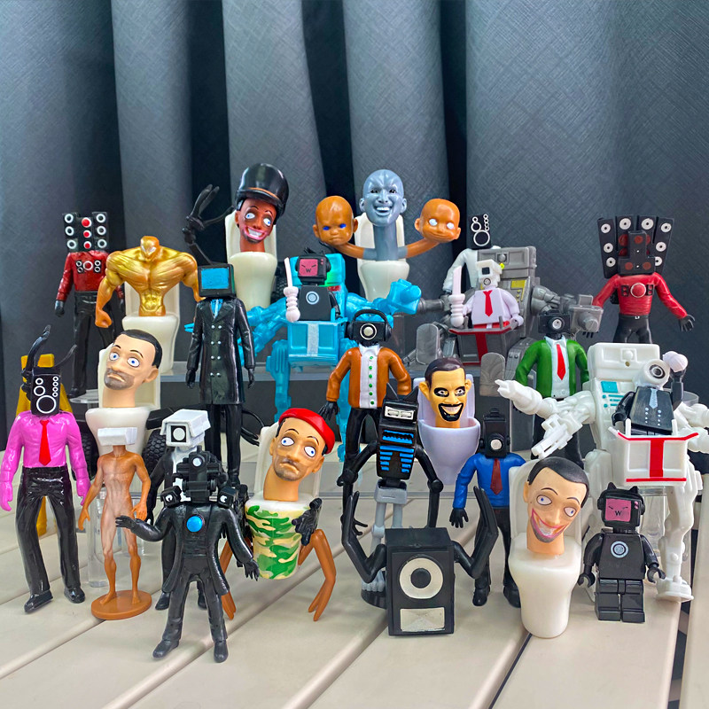 马桶和监控人的玩具积木音响人手办摄像头怪物男孩电视人泰坦VYGD