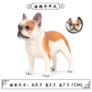 仿真实心野生动物模型儿童斗牛犬宠物狗手办塑胶玩具摆件套装