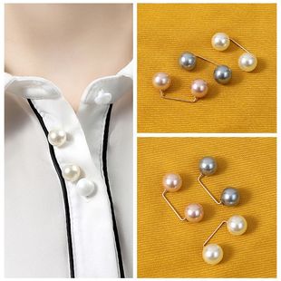 领口防走光珍珠收腰扣胸针女收裤腰别针固定衣服裙子腰围改小神器