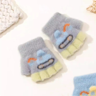 儿童手套冬季女童男童小童宝宝婴儿幼儿半指防寒保暖小孩冬天手套