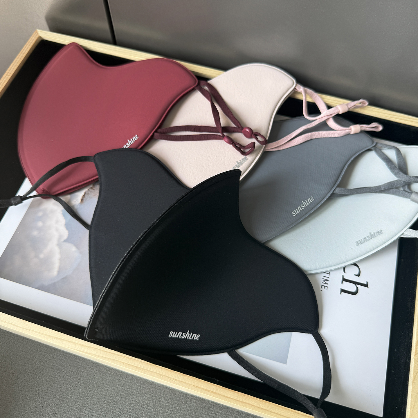 秋冬季一体式海绵透气保暖防寒口罩纯色简约高颜值舒适防风面罩