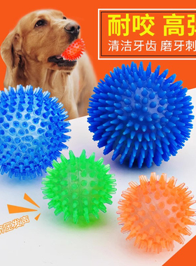 狗狗玩具带刺弹球解闷磨牙耐咬狗玩具泰迪金毛大型犬发声宠物玩具
