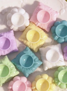 可爱泡泡云朵盘咖啡杯空杯娃屋微缩摆件过家家diy奶油胶树脂配件