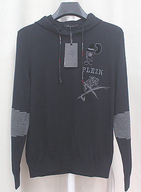 26秋冬新款 男士 连帽 针织 黑色 保暖百搭 时尚T恤羊毛卫衣01031