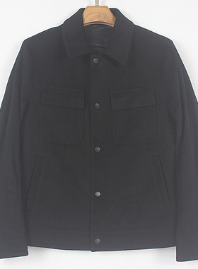 XFC 25秋冬新款 男士 翻领 长袖 中厚 黑色时尚休闲夹克外套12183