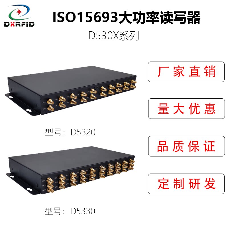 ISO15693高频大功率读头远距离读写器1-8W外接天线20口30口120cm图片