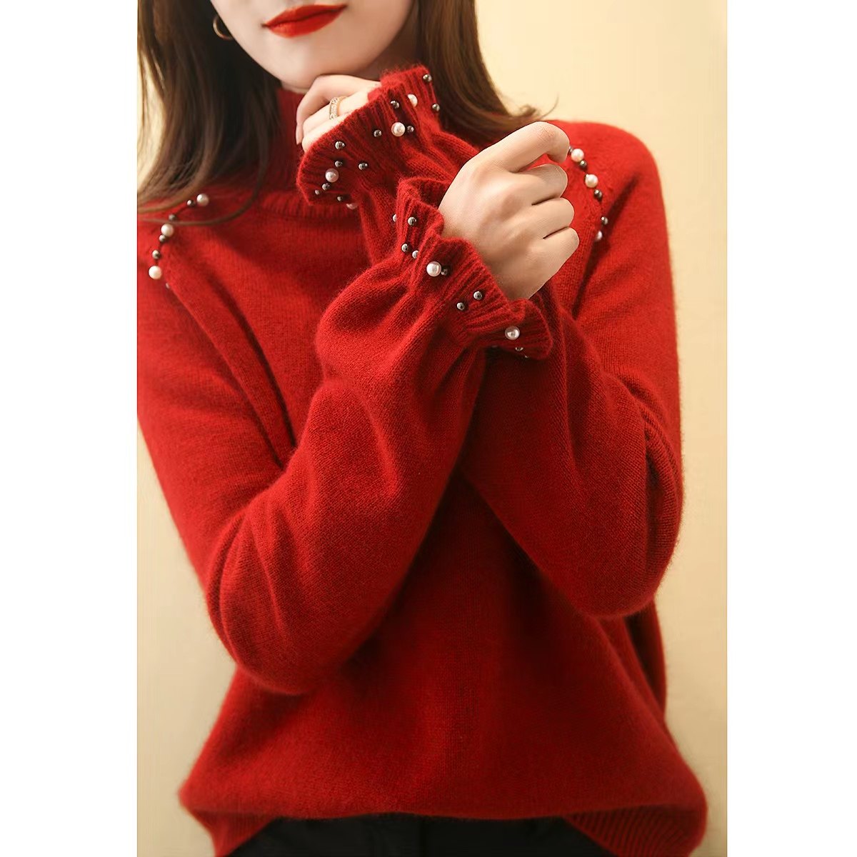 专柜女装衣依阿玛施2022秋冬时尚宽松针织衫羊毛套头毛衣5501499-