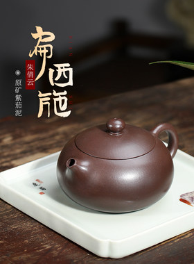 藏壶天下宜兴紫砂壶纯手工紫砂茶具原矿紫茄泥家用泡茶壶扁西施壶