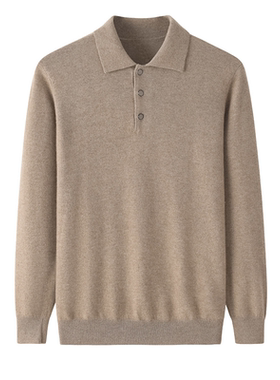 帕阑蒂 | GJP0024小翻领纯山羊绒男套衫商务休闲