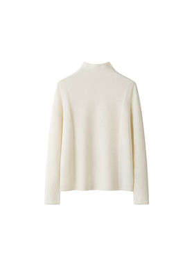 帕阑蒂 | DM82031纯山羊绒无缝一体半高领花型女套衫