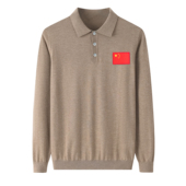 T恤领男套衫 帕阑蒂 7518爱国系列纯山羊绒国旗款 保暖