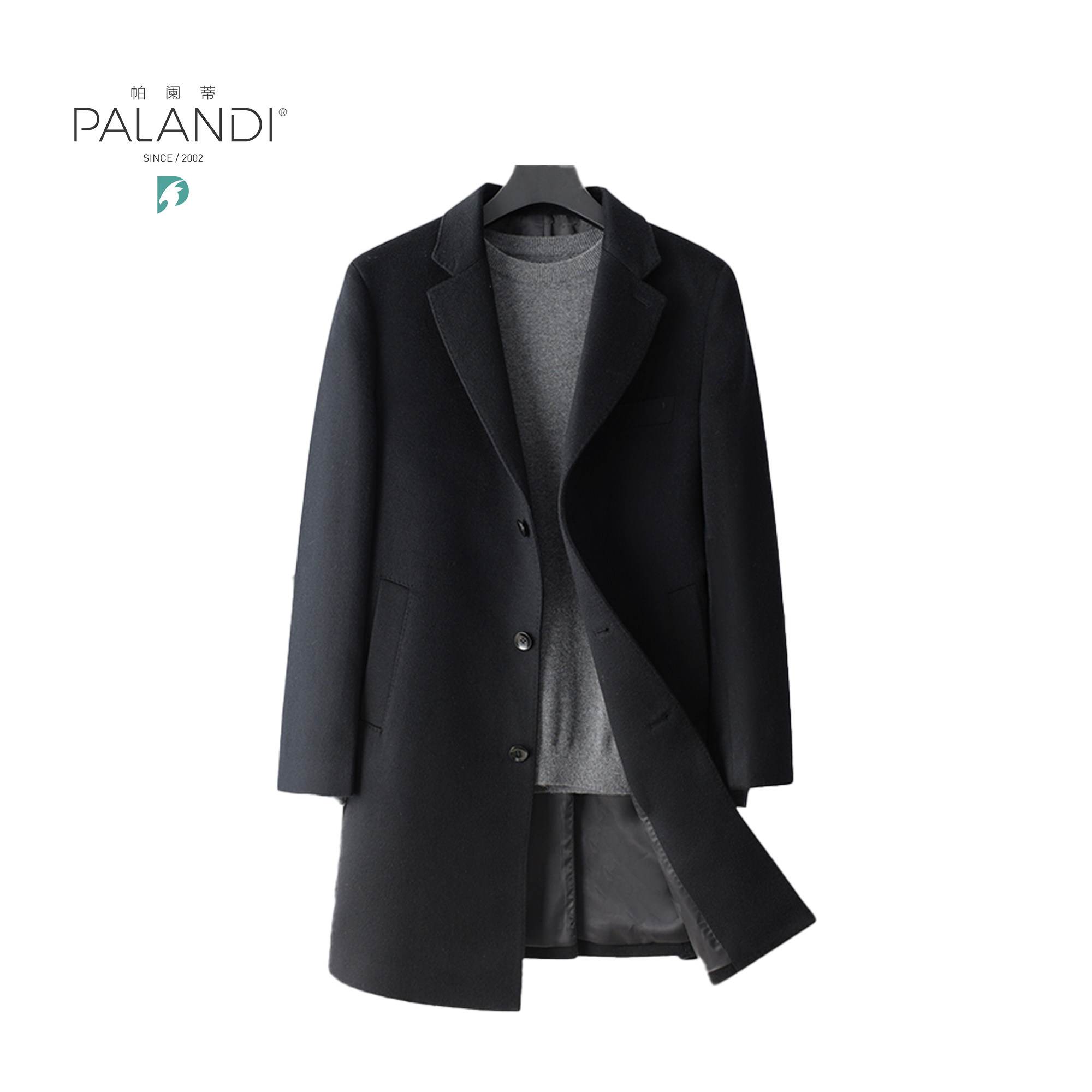帕阑蒂 | 42868纯山羊绒男士商务西服大衣外套单排扣商务休闲