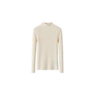 帕阑蒂 | DM82016纯山羊绒无缝一体半高领抽条女套衫