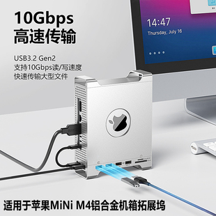 usb多接口电脑扩充器适用苹果Mini主机箱底座M2固态硬盘盒扩展坞