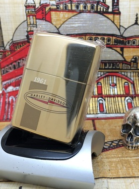 原装正版1993年E全新纯铜镜面彩印历程1961哈雷会员打火机 zippo