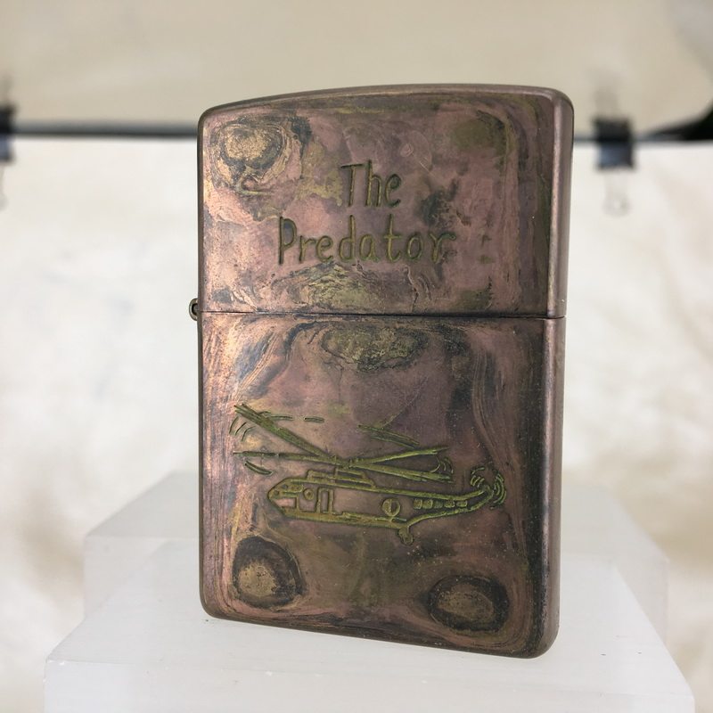 原装正版 1999年A全新镀紫铜酸腐做旧蚀刻海王直升机打火机 ZIPPO