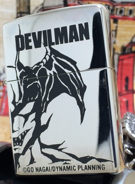 原装正版1997年E全新限量镀银超级恶魔人双面蚀刻打火机 ZIPPO