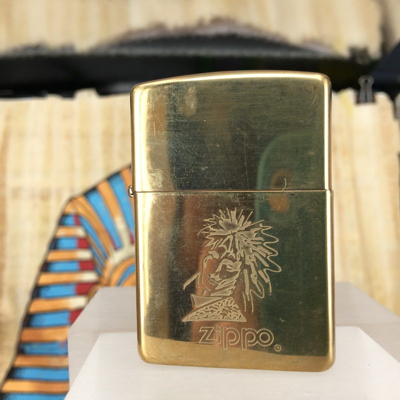 原装正版 1995年C全新纯铜镜面蚀刻霸气杀马特武士打火机 ZIPPO