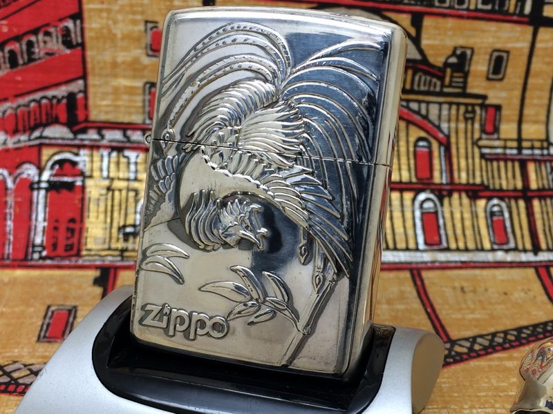 原装正版1994年C全新限量镀银凤舞九天全贴章防风打火机ZIPPO芝宝